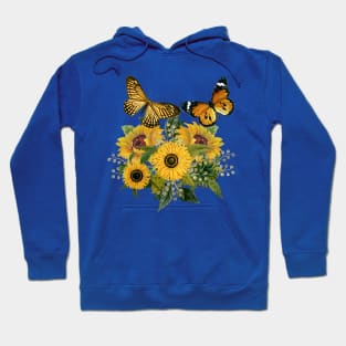 Golden Butterflies and Yellow Sunflowers Hoodie